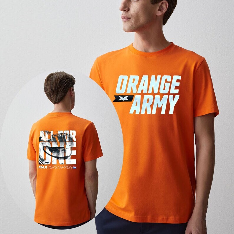 Orange Army Shirt Max Verstappen Shirt All for One Etsy