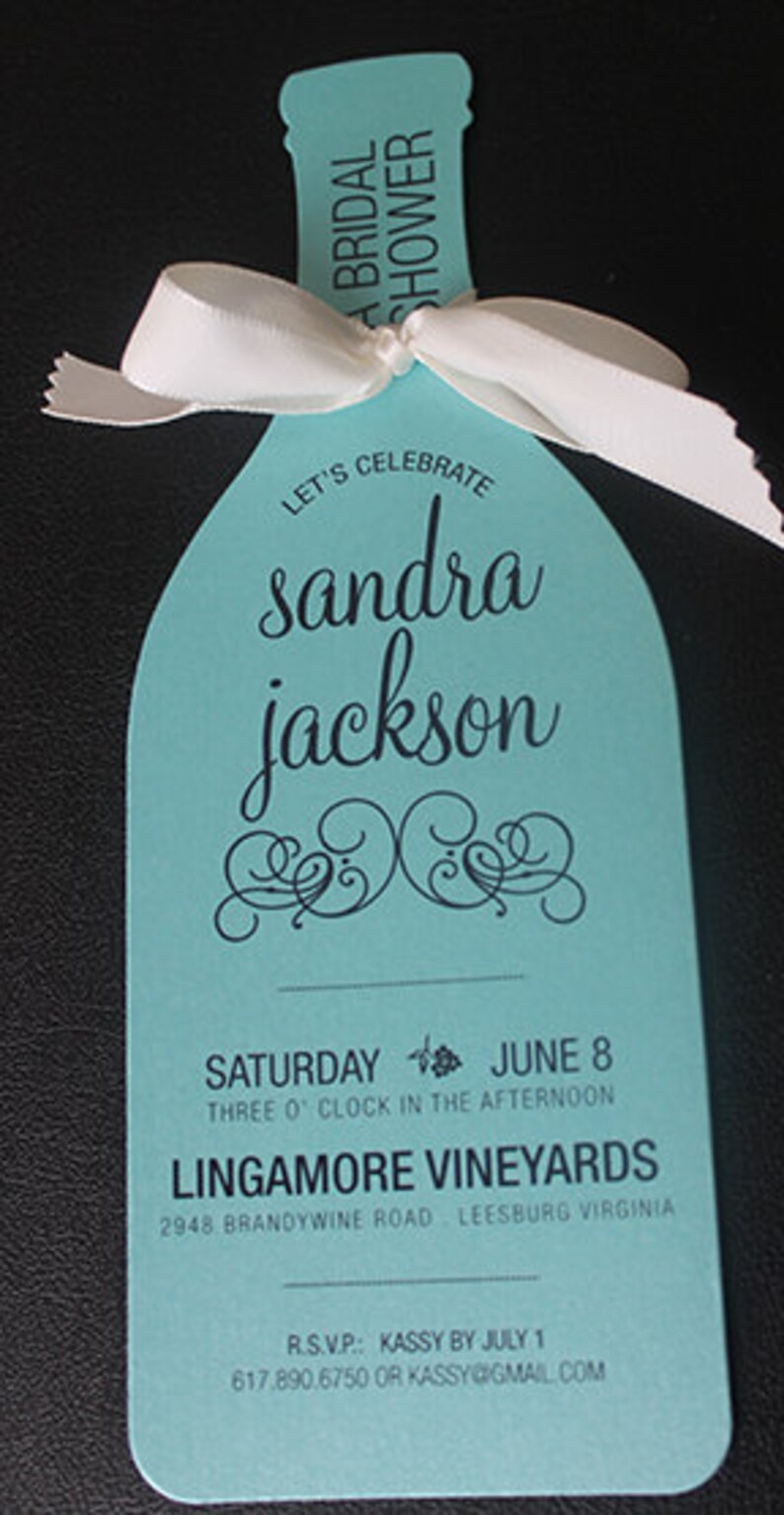 Wine Bottle Invitation Die Cut Wine Bottle Invite Wine Etsy