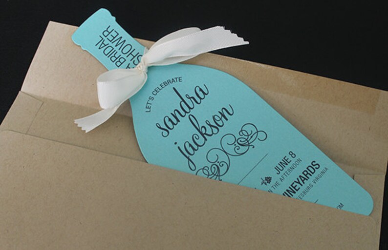 Wine Bottle Invitation Die Cut Wine Bottle Invite Wine Etsy