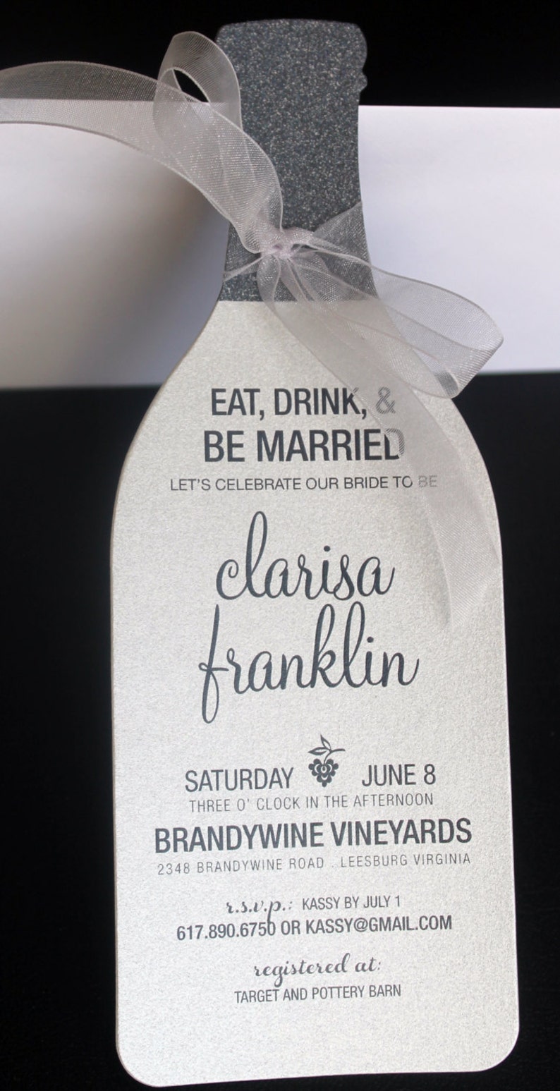 Wine Bottle Invitation Die Cut Wine Bottle Invitation Wine Etsy