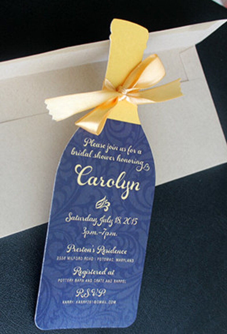 Wine Bottle Invitation Die cut Wine bottle Invitation Wine Etsy