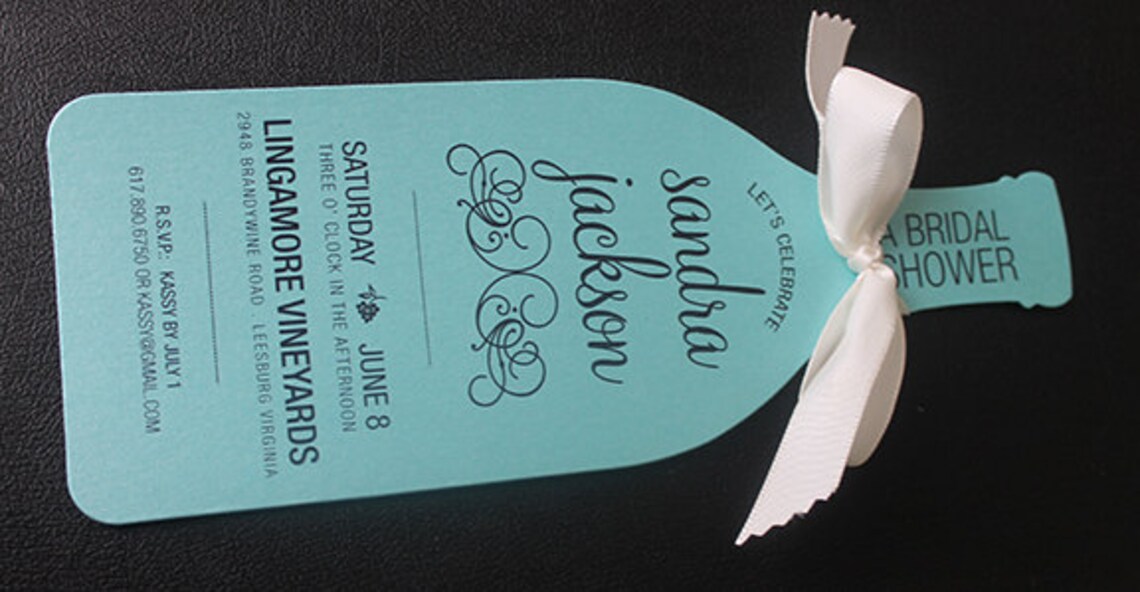 Wine Bottle Invitation Die Cut Wine Bottle Invite Wine Etsy