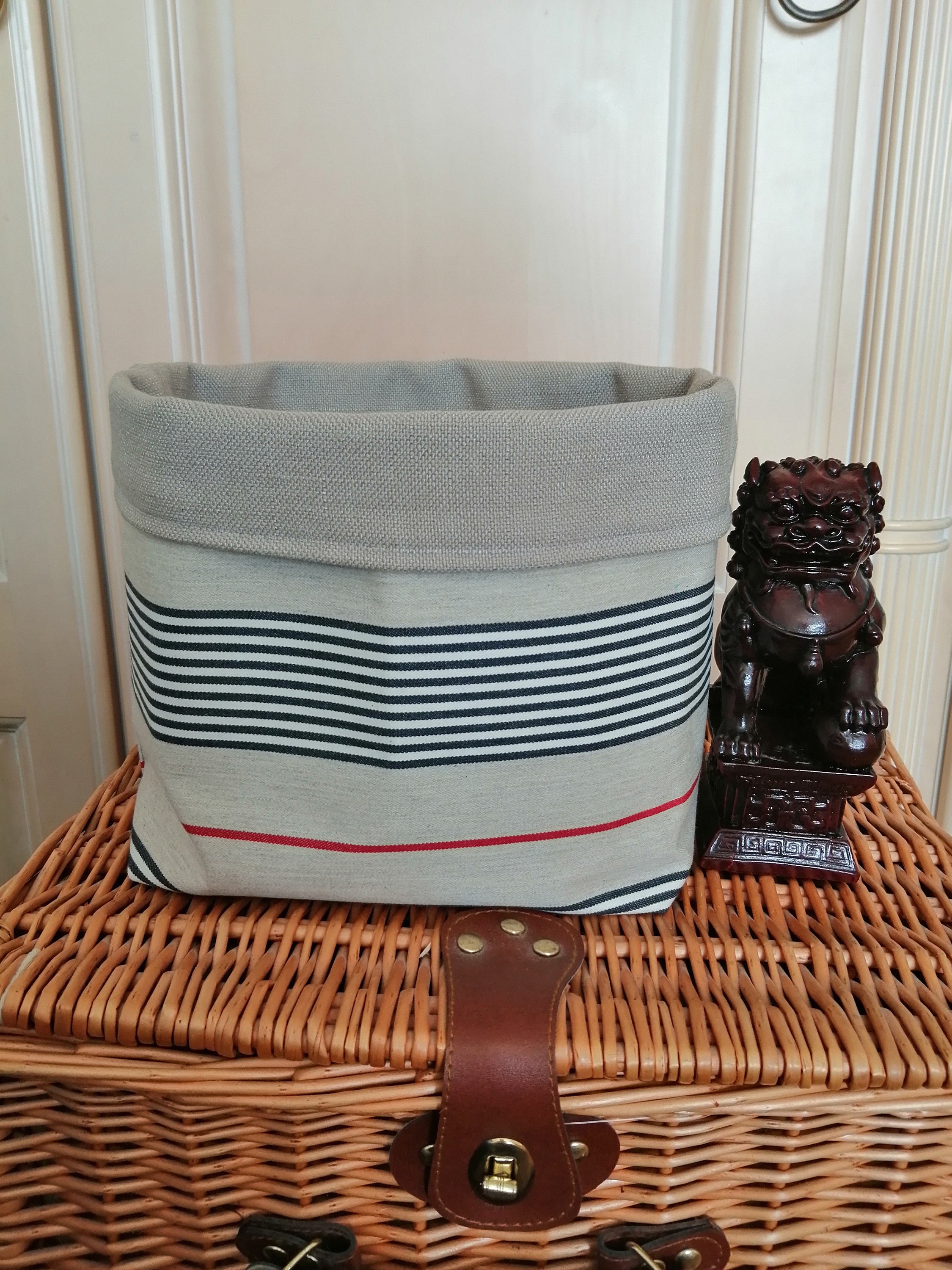 Cesta de almacenamiento de tela hecha a mano | Etsy