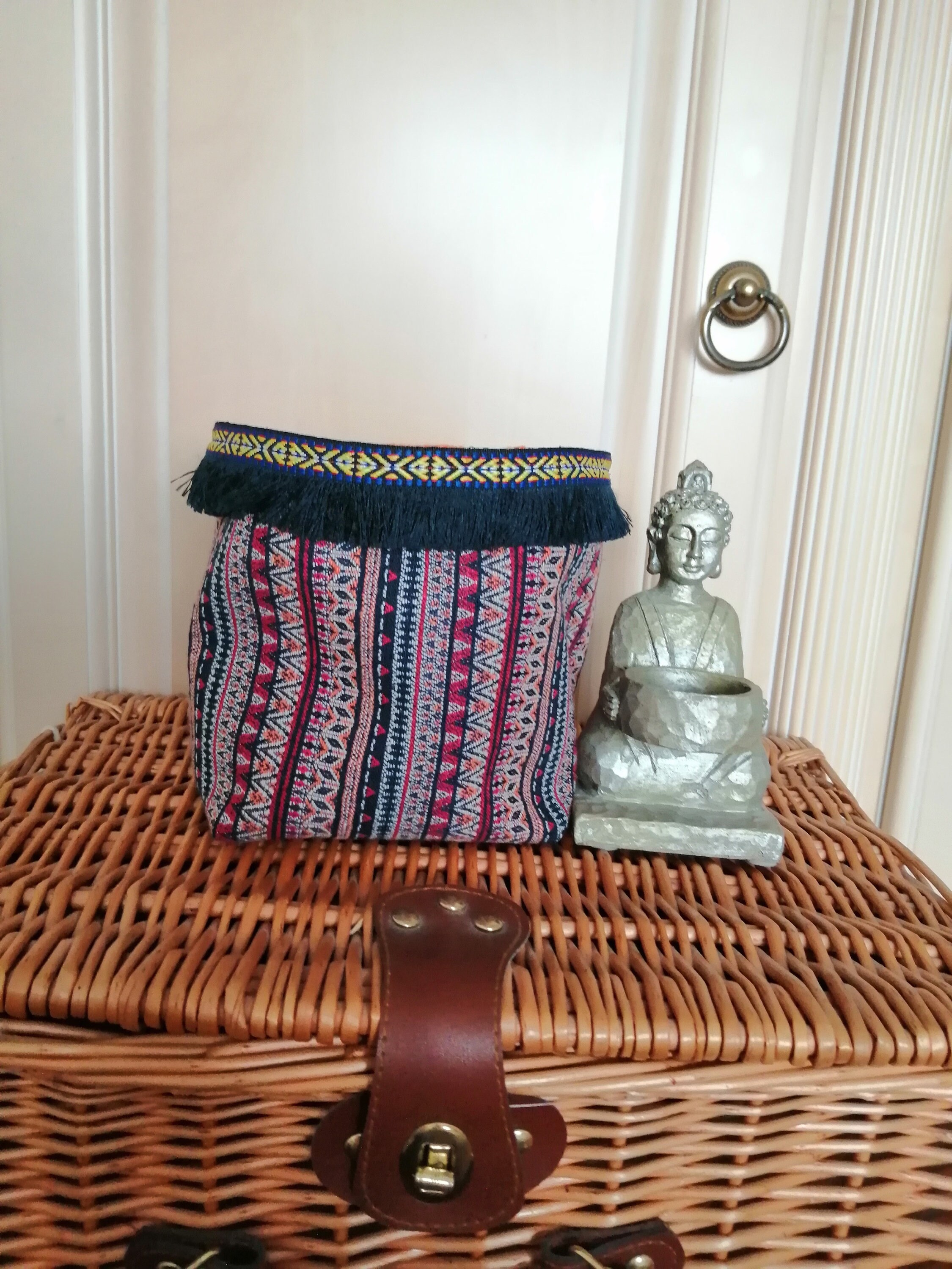 Cesta de almacenamiento de tela hecha a mano | Etsy