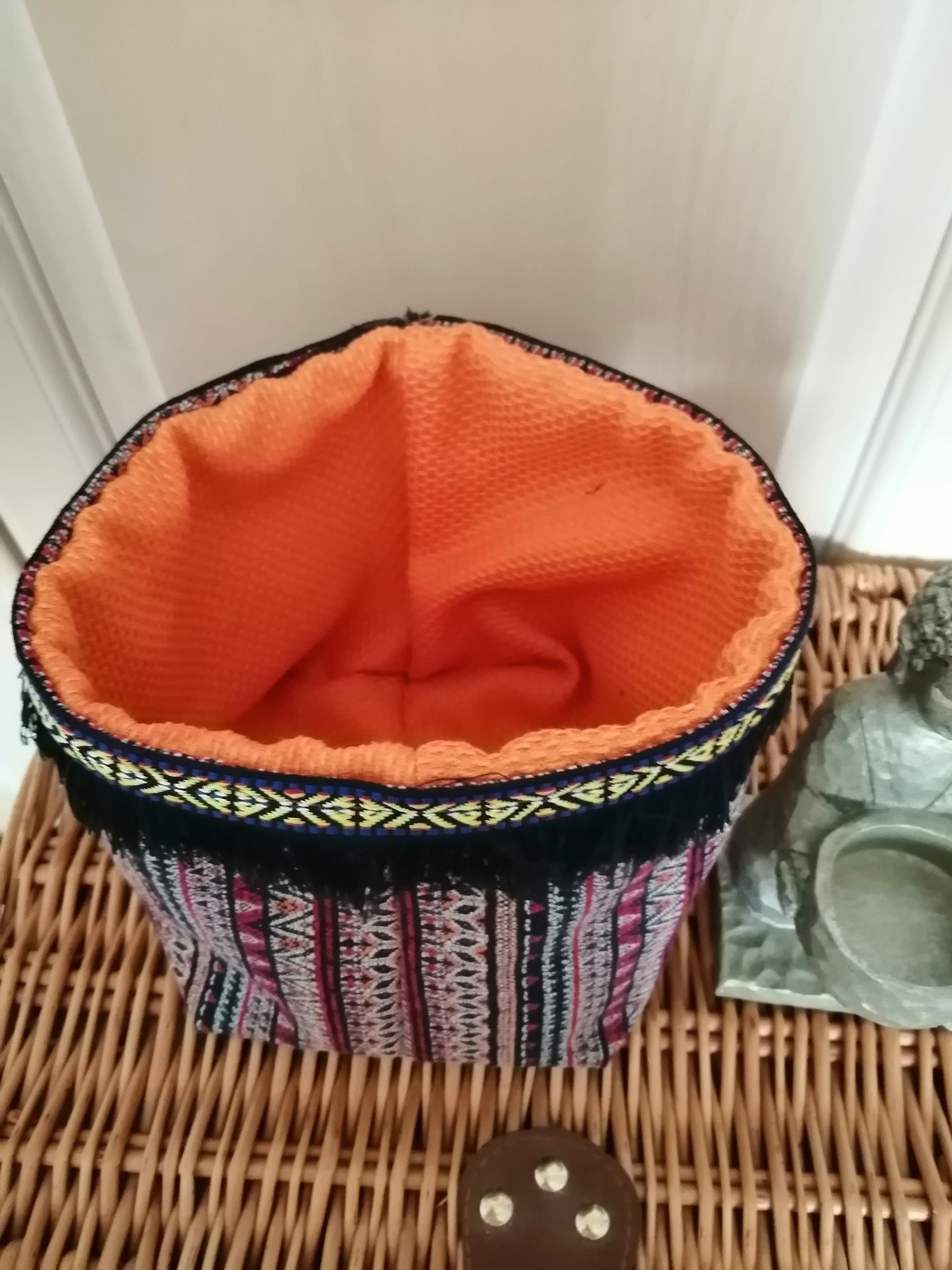 Cesta de almacenamiento de tela hecha a mano | Etsy