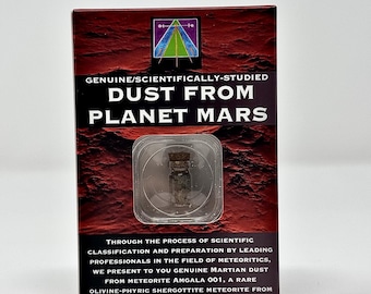 Genuine Martian (Mars) Red Planet Meteorite Dust Vial From Amgala 001. Certified Genuine! Unique Gift Idea! IMCA #3950, GMA #042