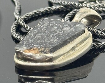 本物 NWA 17679 月隕石シルバーネックレス - ハンドメイド - 唯一無二