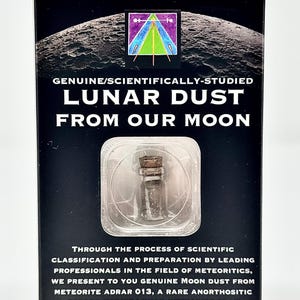 Genuine Lunar (Moon) Meteorite Dust Vial From Adrar 013. From Our Actual Moon! Certified Genuine. Unique Gift Idea! IMCA #3950, GMA 042