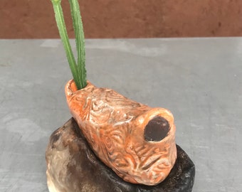 Orange Bird vase