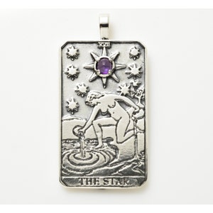 XVII Großer Stern-Tarot-Anhänger aus Sterlingsilber
