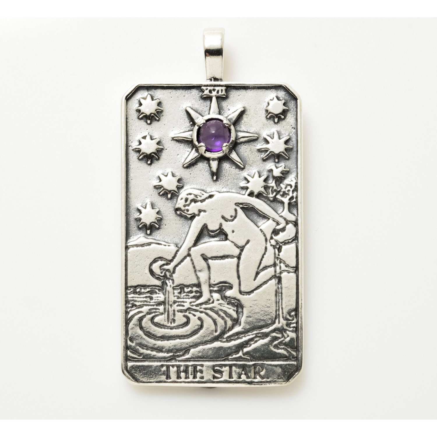 XVII Star Tarot Pendant Large in Sterling Silver