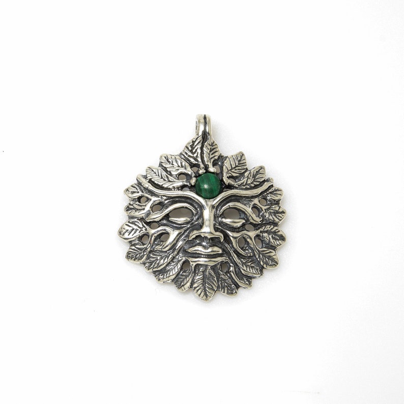 Green Man Pendant In Sterling Silver - Green Man Pendant Silver Green Man Pendant In Sterling Silver - Green Man Pendant Silver