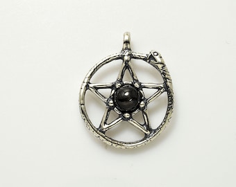Serpent (Snake) Pentacle Pendant in Sterling Silver (LAST 2EVER)