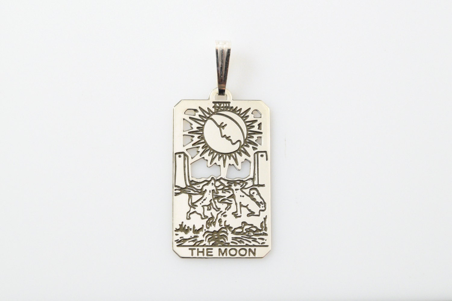 XVIII Moon Tarot Pendant In Sterling Silver