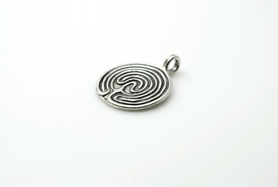 Labyrinth Pendant In Sterling Silver - Labyrinth Pendant Sterling Silver