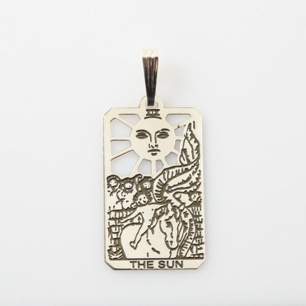 XIX Sun Tarot Pendant 24ga Sterling Silver