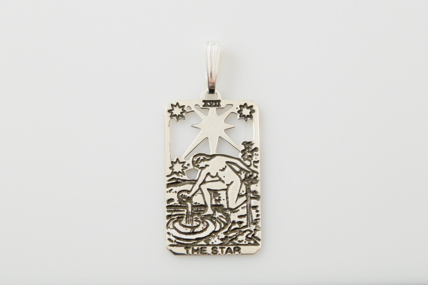 XVII Star Tarot Pendant in Sterling Silver