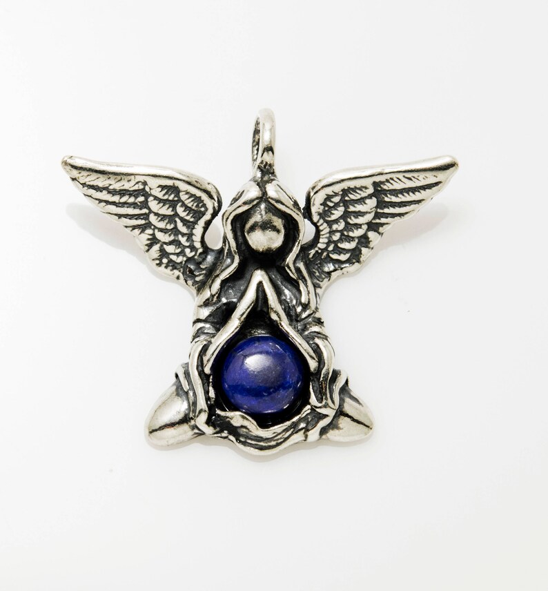 Angel of Prayer Pendant in Sterling Silver