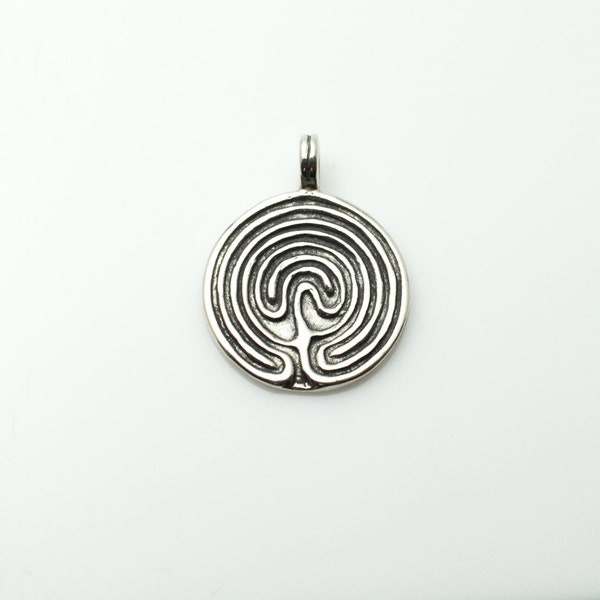 Labyrinth Pendant in Sterling Silver