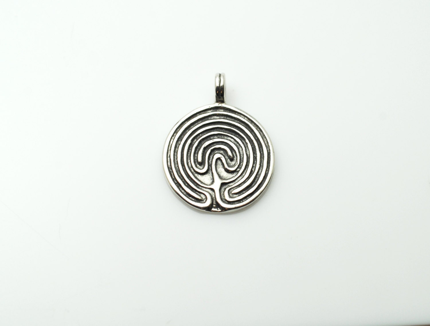 Labyrinth Chain Labyrinth Pendant in Sterling Silver - Etsy