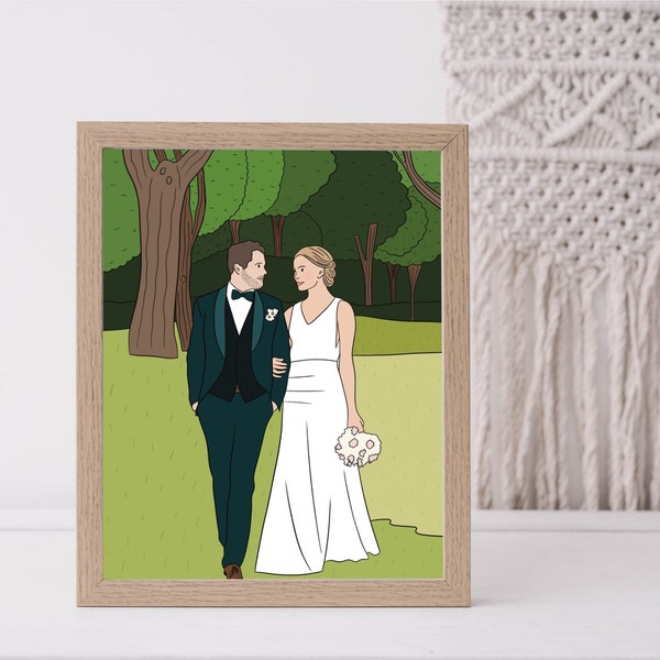 Dessin animé personnalisé de style coréen à partir de la photo | Caricature mignonne d’après photo | Illustration numérique de mariage | Cadeau d'anniversaire | Portrait de couple