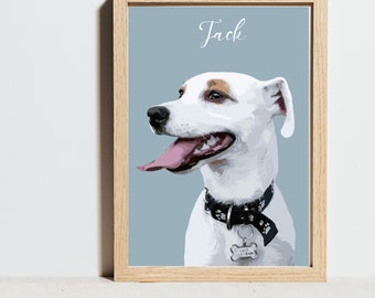 Custom Pet Portraits, Dog portrait from photo, Custom Pet Art Digital, Pet Bereavement Gift, Personalized Pet Drawing, Gift for Dog Mom