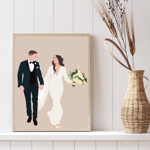Custom faceless digital drawing from photo with background | Wedding digital illustration | Personalized anniversary gift | Couple portrait