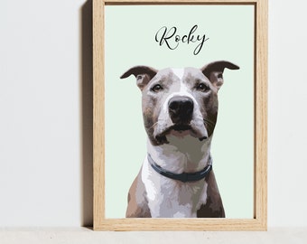 Pet Bereavement Gift, Dog portrait from photo, Custom Pet Portraits, Custom Pet Art Digital, Personalized Pet Drawing, Gift for Dog Mom