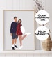 Custom faceless best friend portrait from photo - Best friend gift idea - Couple Drawing from photo - Friendship gift  idea - Gift for her 