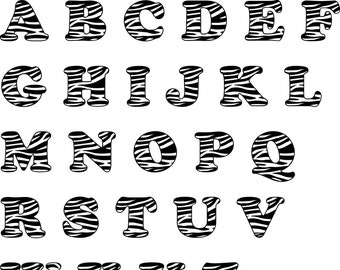 zebra svg alphabet font zebra digital cut file letters zebra vinyl cut file download letters zebra svg font alphabet letters cut file