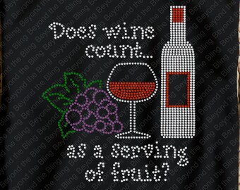 Rhinestone Wine Lover bling T-Shirt: Sparkly Wine Drinker Tee