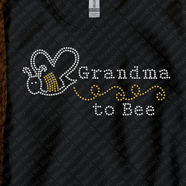 Rhinestone Grandma to be bling shirt,  grandma to be bling t-shirt with bee, announce pregnancy rhinestone tee