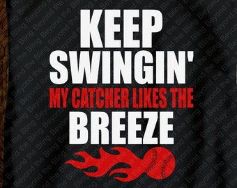 Keep Swingin' Baseball Catcher Shirt: Mom, Dad tee