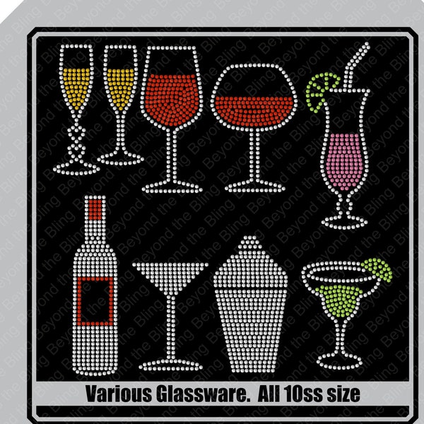 Bling template rhinestone template drinking glasses bling instant download drinking bling svg download file wine glasses bling download file