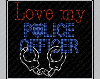 Police DIY rhinestone bling download love my police officer rhinestone bling download DIY bling template police officer rhinestone bling