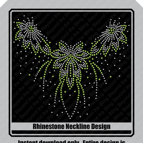 Rhinestone neckline pattern download bling download pattern DIY rhinestone neckline download pattern rhinestone instant download neckline