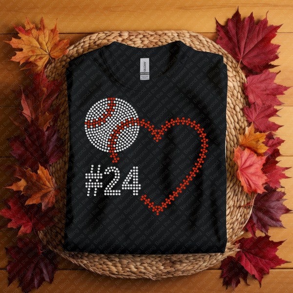 Rhinestone baseball bling shirt, customized player number bling baseball love t-shirt, customized love baseball bling, baseball mom tee