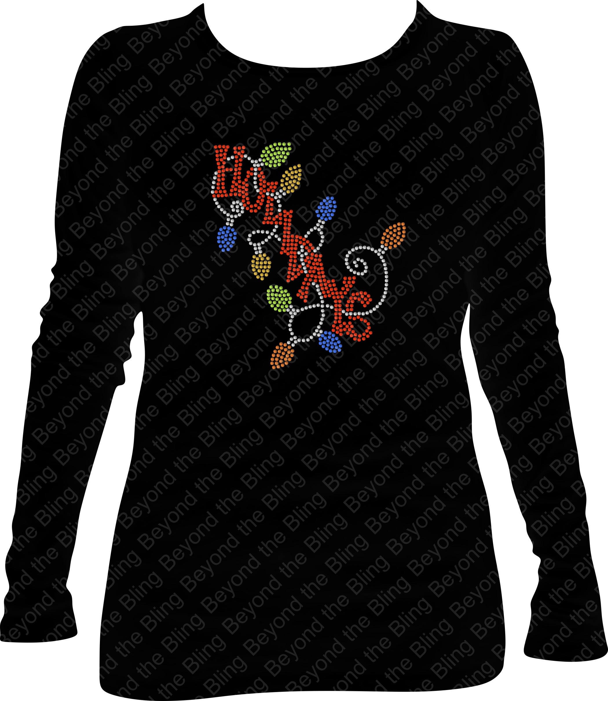 Holiday Lights Bling Shirt Christmas 
