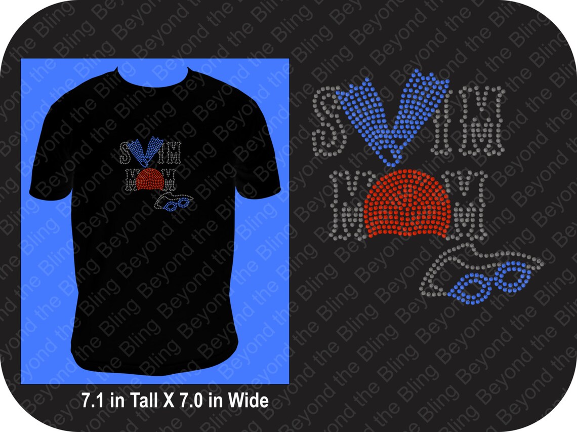 Swim Mom Bling Shirt Rhinestone Swim Mom Shirt Swim Goggles - Etsy