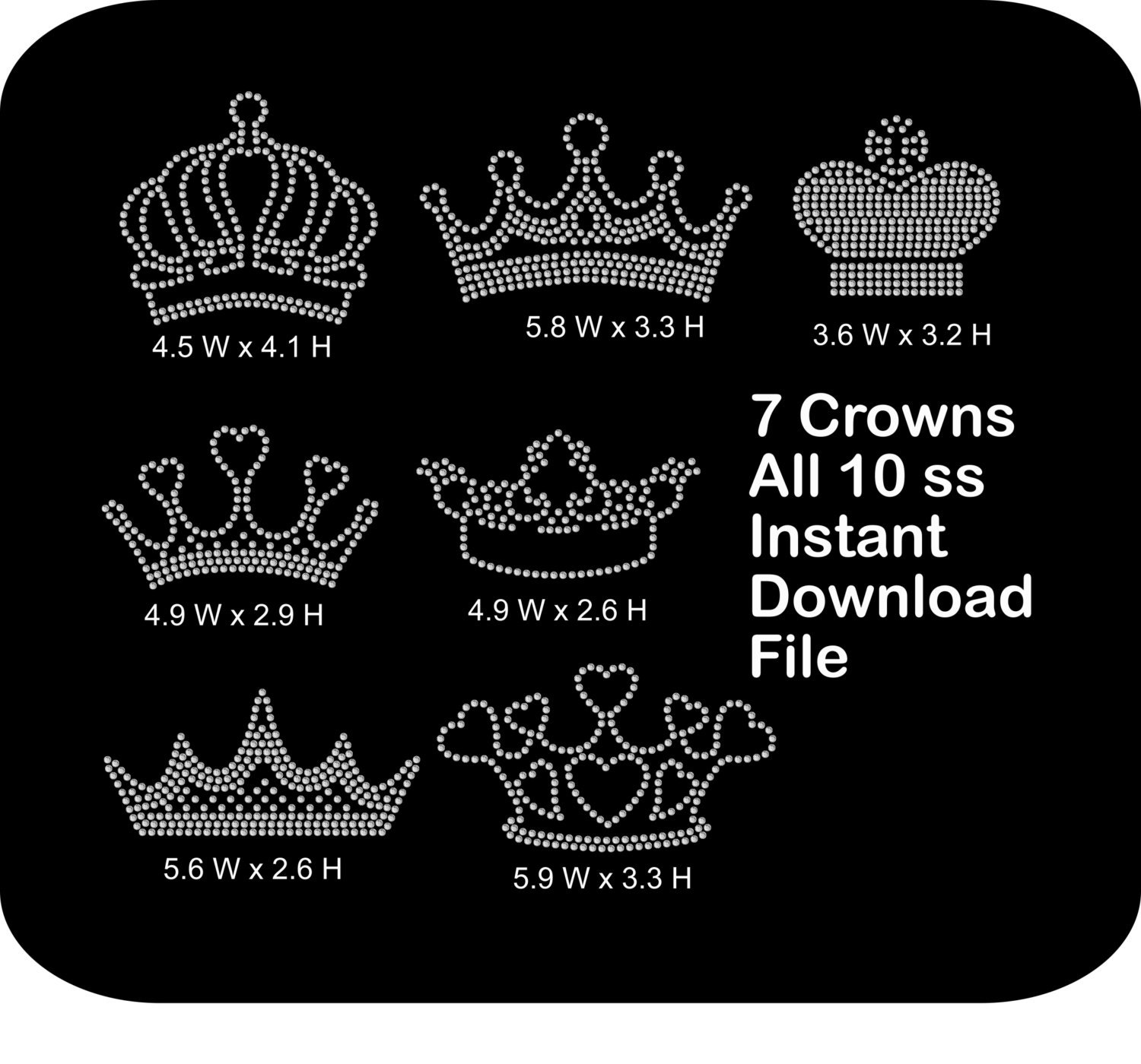 Rhinestone Crown Template Bling Crown Template Rhinestone Etsy