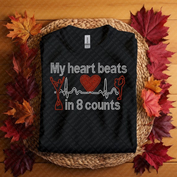 My Heart Beats In 8 Counts Cheer T-Shirt - Cheerleading My Heart Beats In 8 Counts Cheer T-Shirt - Cheerleading