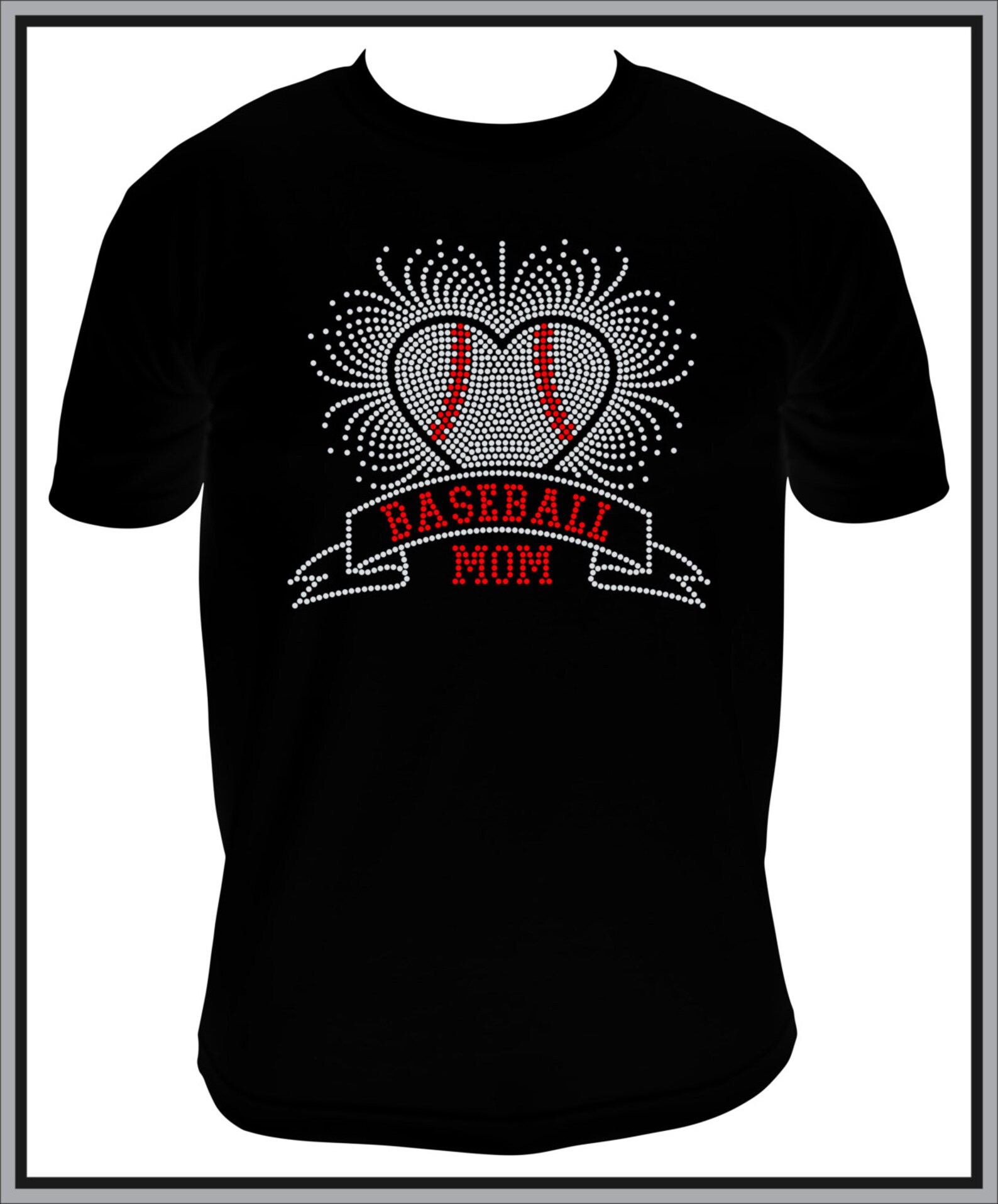 Baseball Mom Shirt Baseball Mom Bling Shirt Baseball Mom Rhinestone