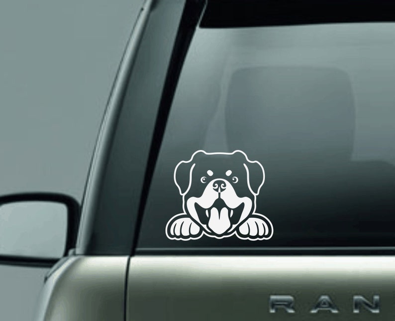 Peeking Dog Breed Car Window Decal, Dog Car Window Decal, Pitbull, Poodle, Pug, Rottweiler