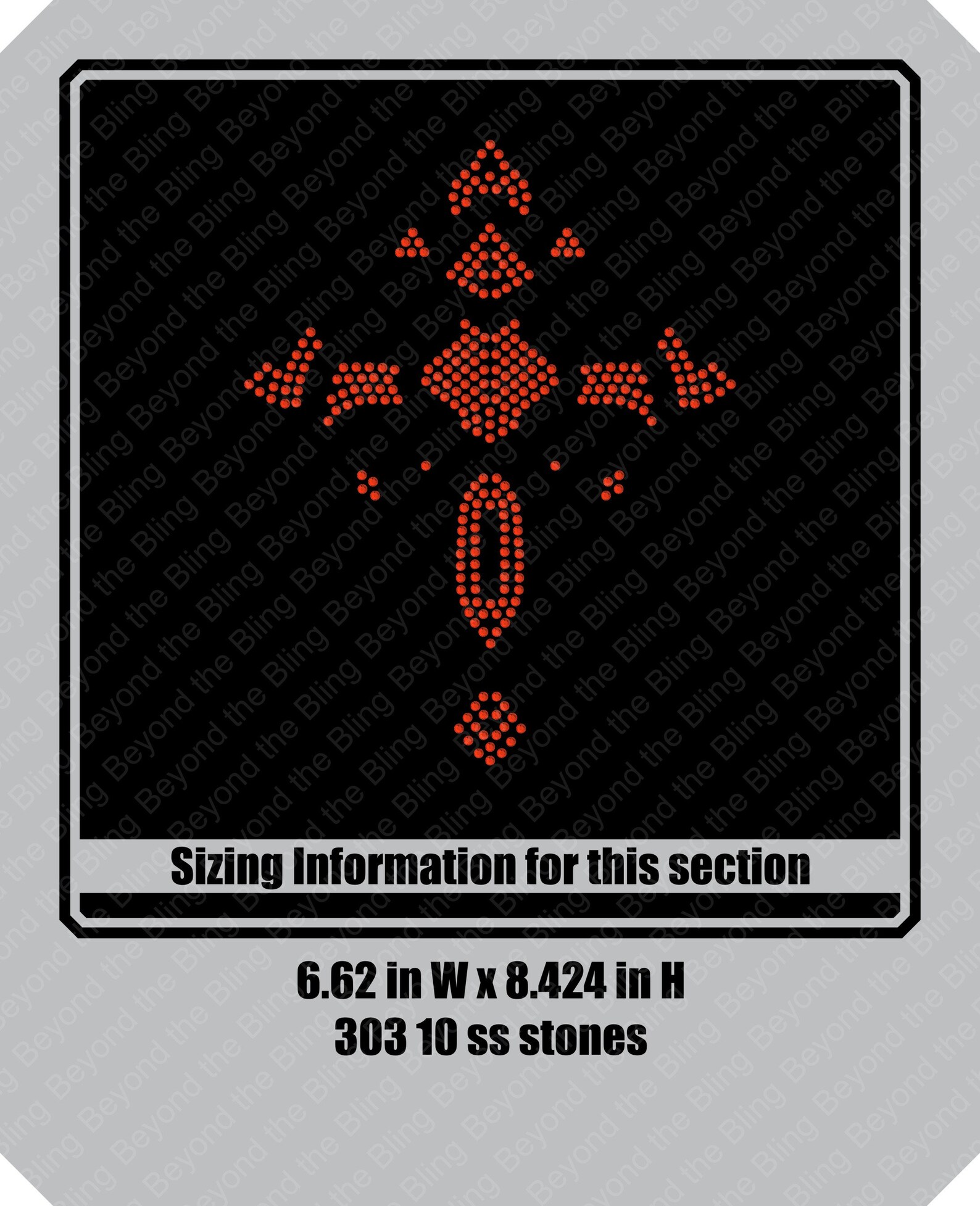 Rhinestone Cross SVG Bling Template: Two-color Scroll Design (digital ...