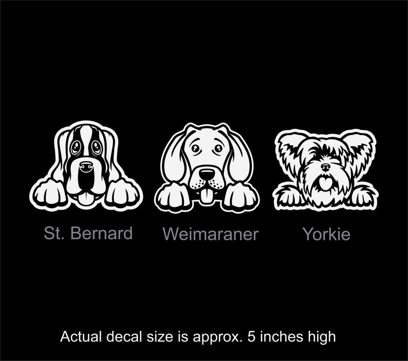 Peeking Dog Decal Dog Car Window Decal Vinyl Window Decal Etsy