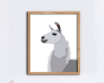 Llama Digital Illustration // Art Print