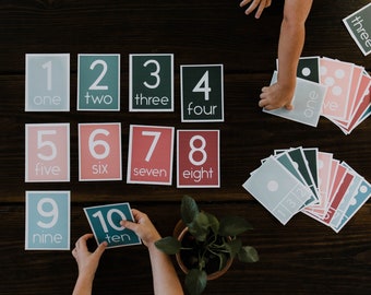 Number Flashcards // Three Versions // Numbers, Counting, Count and Clip