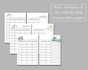 Side-by-Side Lesson Plan Pages // Three Versions