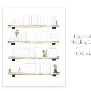 Registro de lectura de estantería // 100 libros // Imprimir