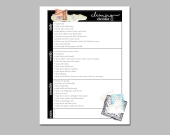 Cleaning Checklist // A4, A5, US Letter
